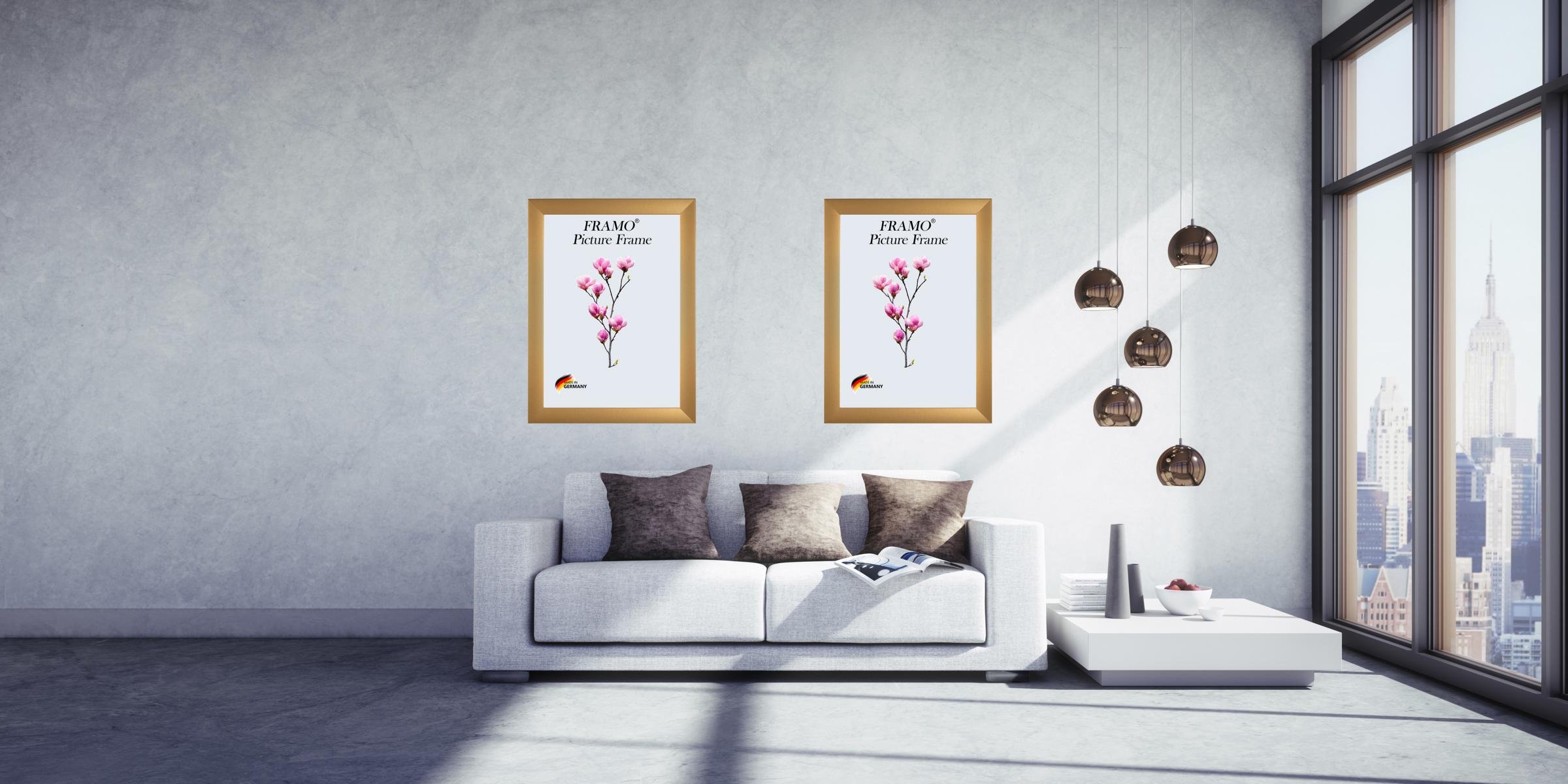 FramoLUXUS 64 cm x 15 cm MDF houten fotolijst in kleur koper