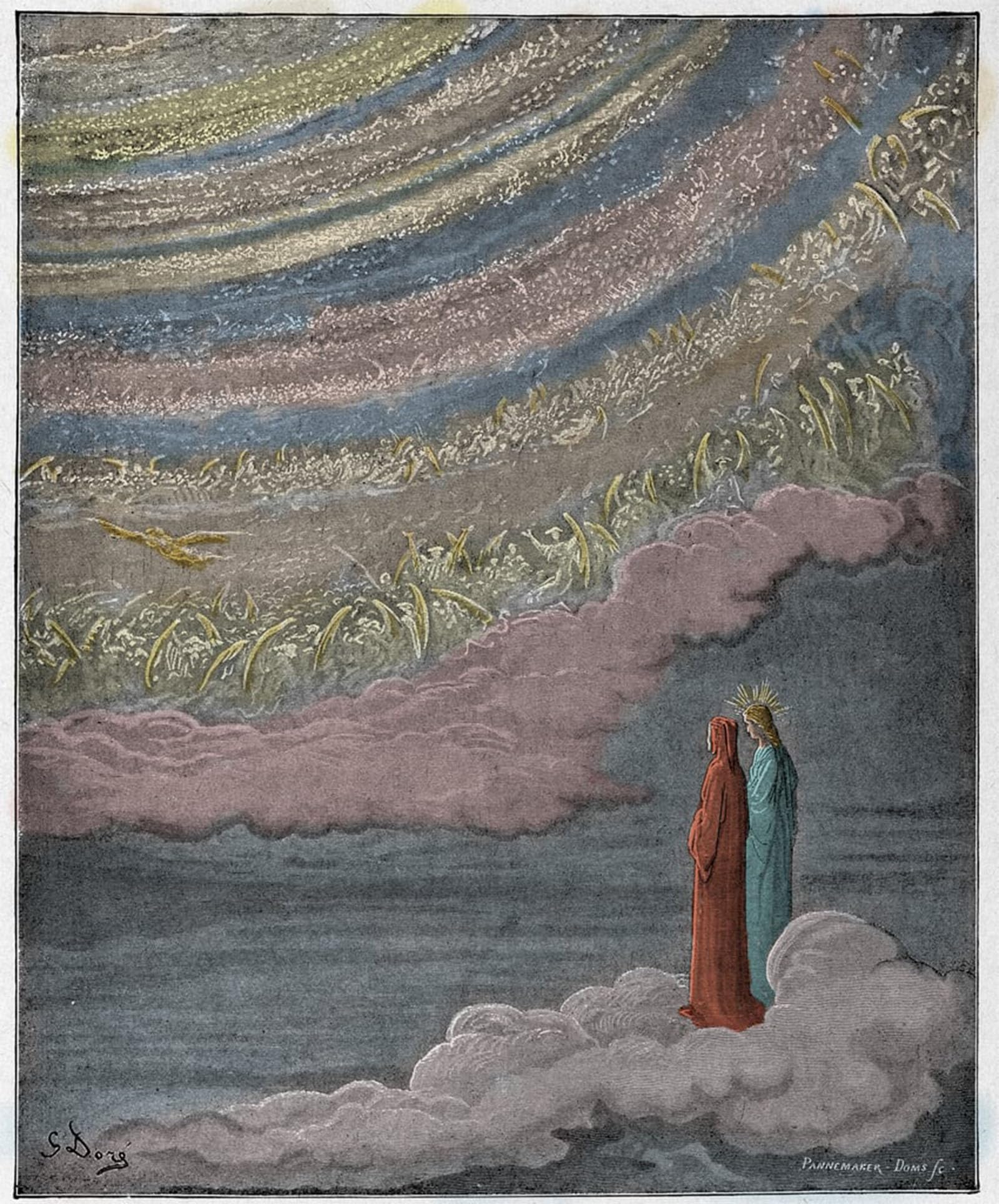 POSTERIIk Famous Modern Artwork Art Mural the Scintillating Host of Heaven Illustration by Gustave Dore Oil Paintings Pictures for Home Decor 60x90cm