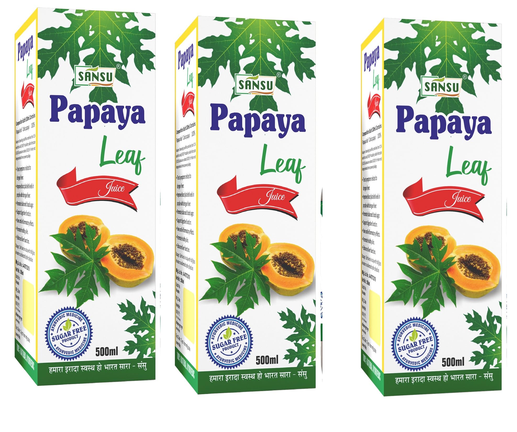 SANSU Papaya Leaves Juice for Dengue & blood platelet level in people with dangue fever 500ml (pack of 3) (B0D4MGNJWC) Amazon Price History, Amazon Price Tracker