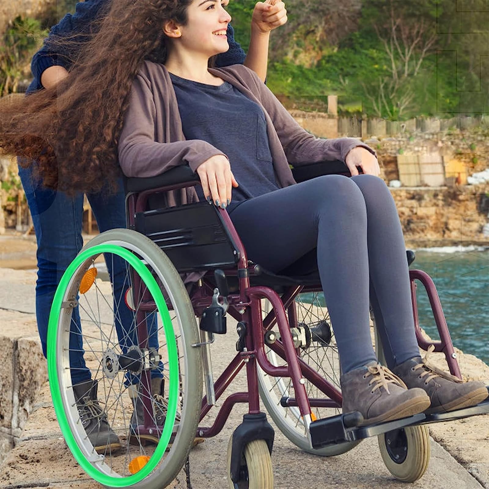 Coperture protettive in silicone per sedia a rotelle, migliorano la presa e il comfort, ideali per l'assistenza quotidiana della mobilità