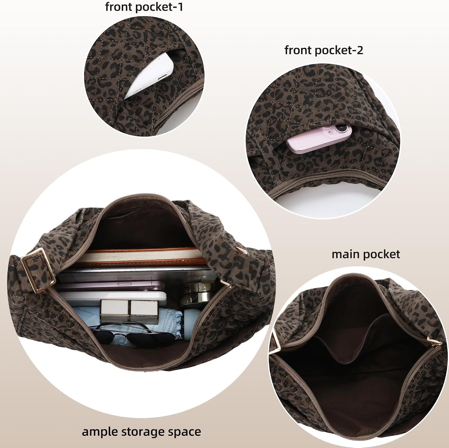 Quilted Hobo Shoulder Bag for Women