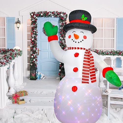 Miniatura 5 de Decfine Linterna inflable de calabaza de Halloween de 4 pies con ventilador integrado y cuerdas de anclaje (3 calabazas de Halloween)