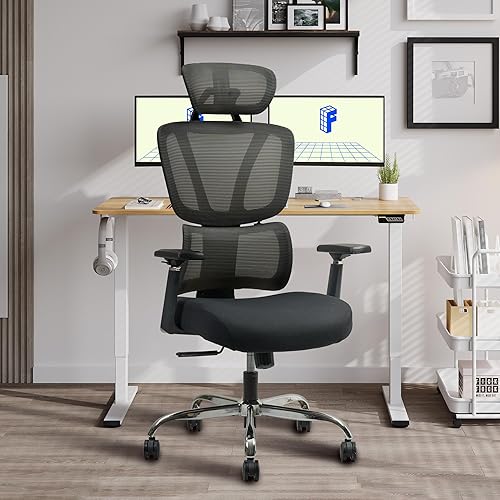 Miniatura 2 de FLEXISPOT OC4 Big and Tall Mesh Office Chair, Computer Desk Chair Adjustable Swivel Chair with Footrest Lumbar Support,Hanger Headrest and