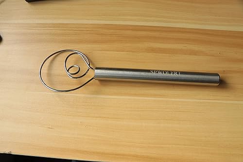 Miniatura 4 de Batidor de masa danesa de 12 pulgadas de acero inoxidable estilo holandés de pan de huevo batidora de mano batidora de cocina pastelería