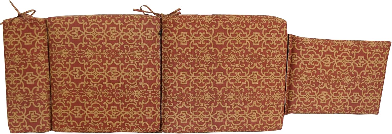 Blazing Needles Steamer Deck Outdoor Lounger Cushion, Vanya Paprika