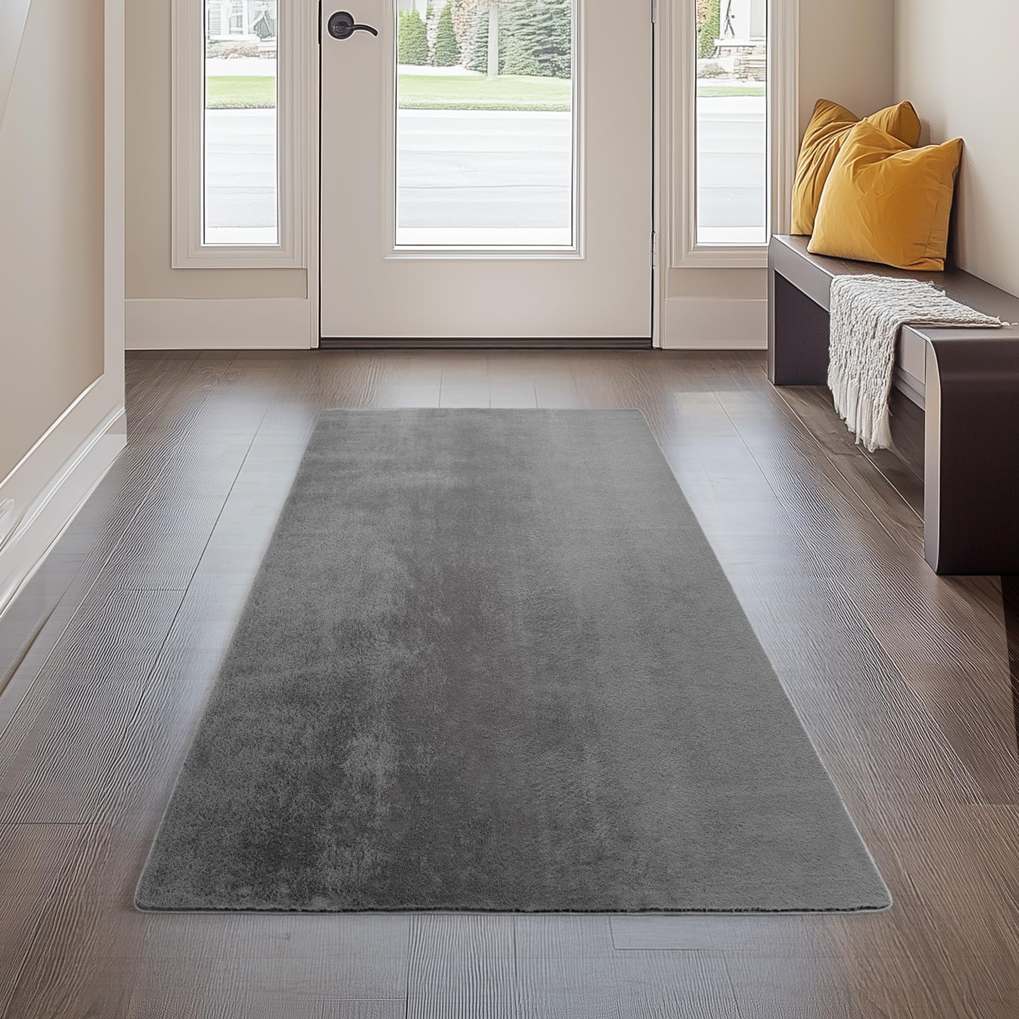 Carpetsale24 Teppich Kurzflor - Rechteckig, Rund & Läufer, waschbarer Rutschfester Teppich, weich, modernes einfarbiges Design für Wohnzimmer, Schlafzimmer, Küche & Kinderzimmer.