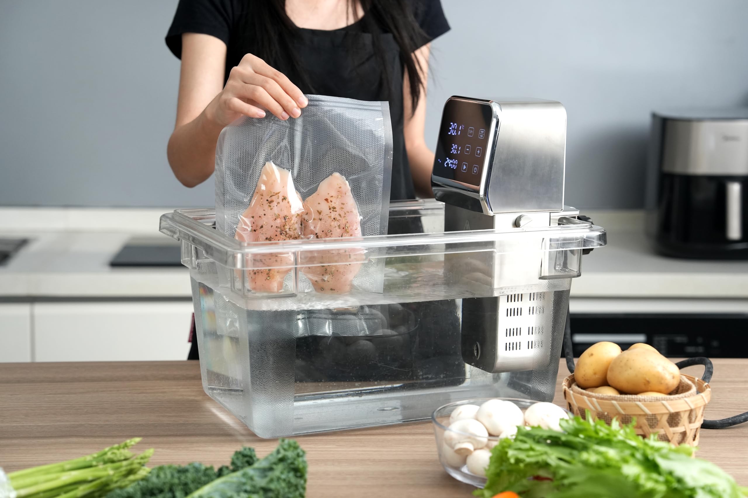 Vesta Precision Cuiseur Sous Vide Professionnel SV330 | Application de Contrôle Wi-Fi incluse | Débit de la Pompe 10 L/min, Jusqu'à 80 litres, Dimensions 15,5 x 17,4 x 31,9 cm