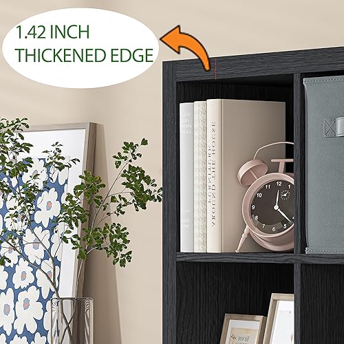 Miniatura 6 de furtble Estantería con contenedores de almacenamiento, organizador de almacenamiento de 6 cubos con paneles traseros extraíbles, estante de