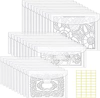 Vista 7 de KELIFANG 30 bolsas de almacenamiento transparentes para sellos y troqueles, 7 x 5 pulgadas, bolsillos troquelados para hacer tarjetas de bricolaje