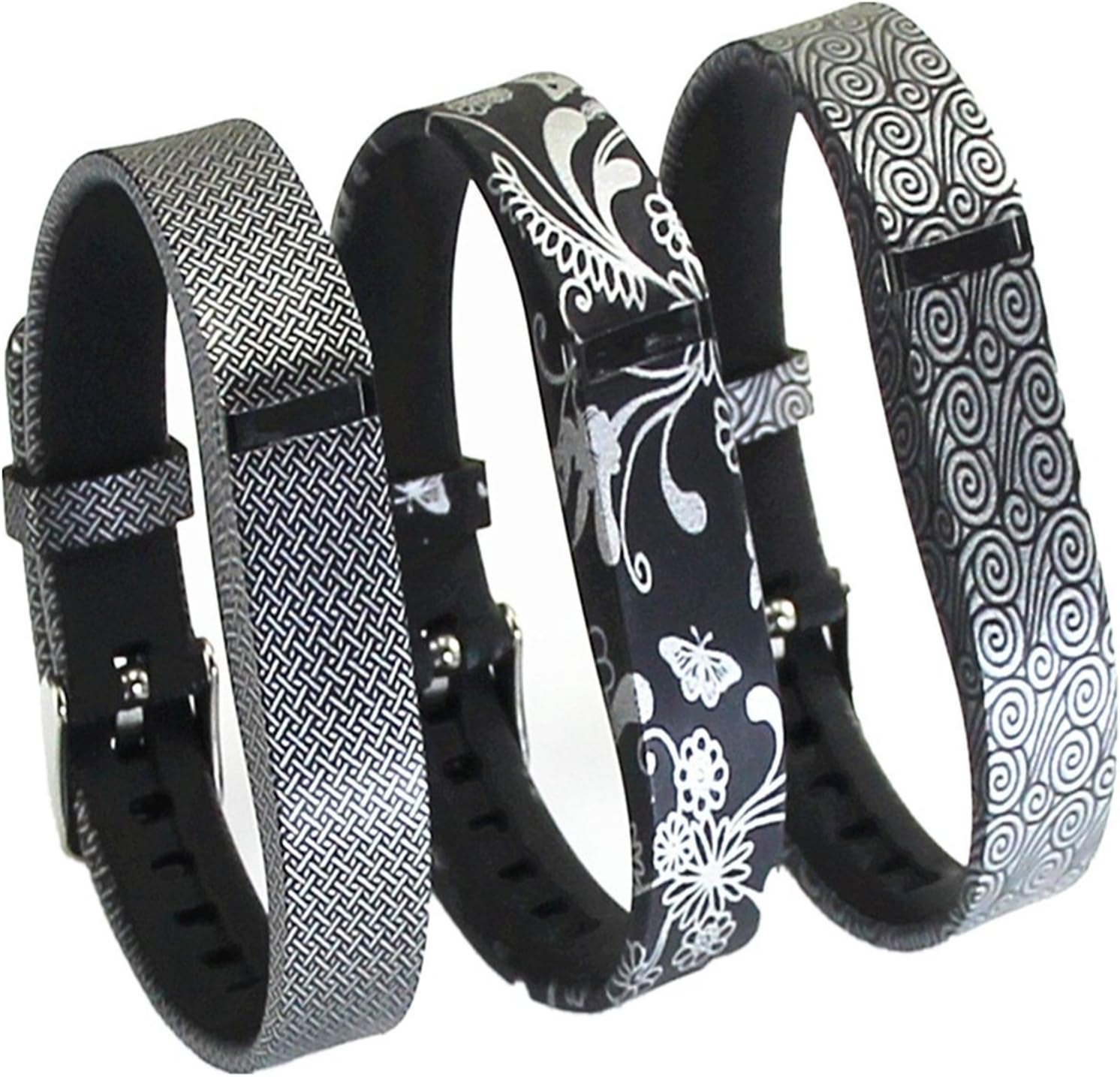 X-ECH Wristbands Replacement Flex Bands with Clasps for Fitbit Flex ONLY for Fitbit Band/Fitbit Flex Band/Fitbit Wristband/Fitbit Flex Wristband (3PCS Flowers-09)