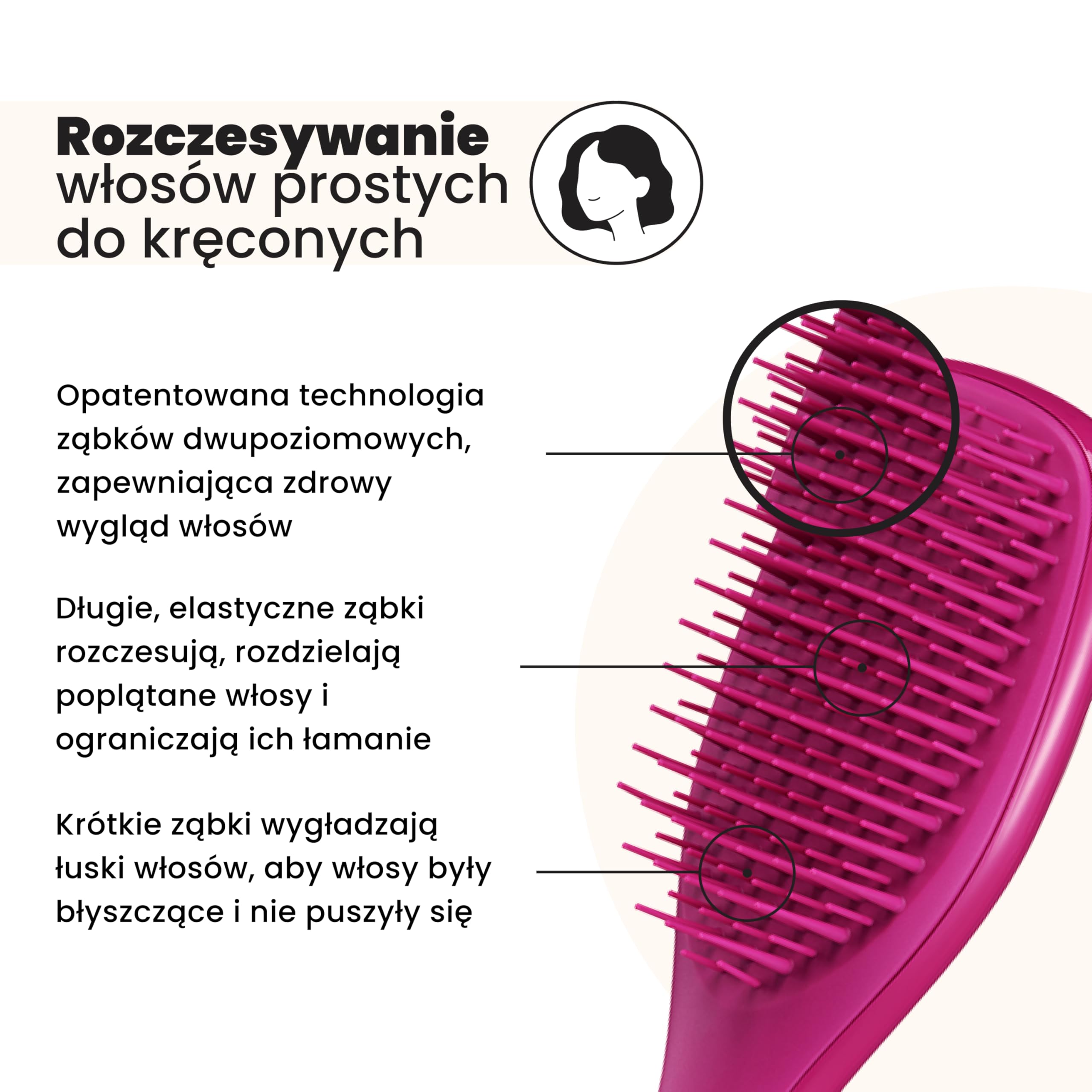 Tangle Teezer Mini Ultimate Detangler - do włosów mokrych i suchych - szczotka do rozczesywania do wszystkich rodzajów włosów - idealna szczotka dla dzieci i w podróży - Elektryzujący malinowy