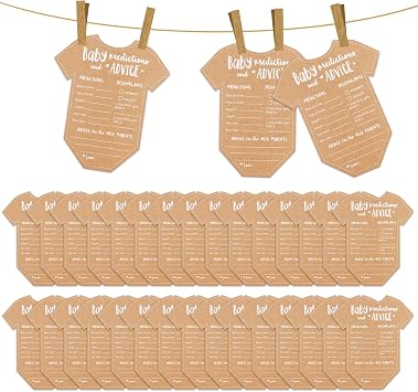 30 Pcs Baby Prediction Cards Baby Shower Party Gifts Cards for Baby Shower Games Advice New Parents Gender Reveal Party Celebrations Decorations
