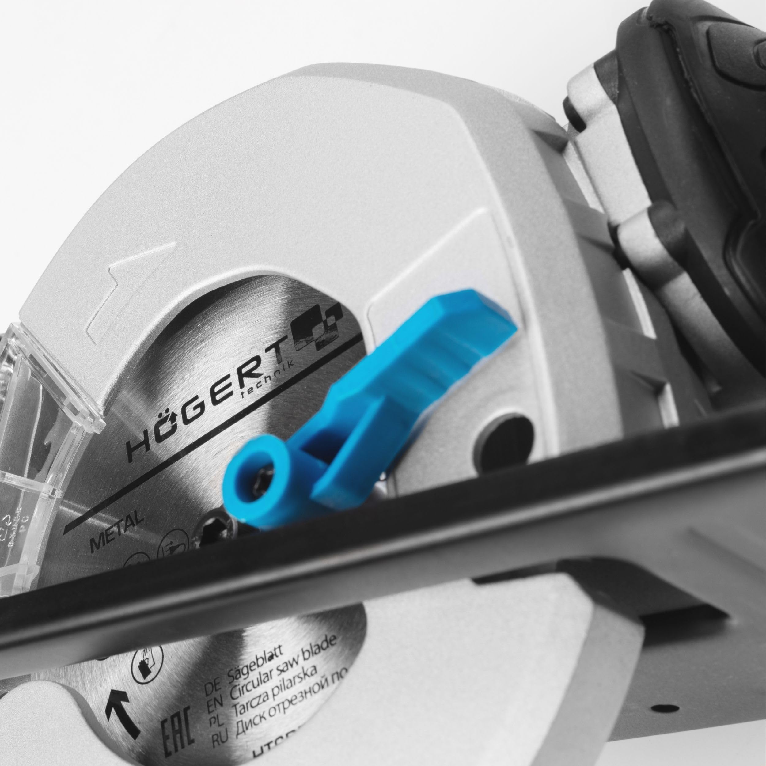 HÖGERT TECHNIK - bezszczotkowa akumulatorowa ręczna piła tarczowa 18 V mini piła tarczowa do metalu 120 mm 41,5 mm głębokość cięcia 4000 obr./min kompaktowa lekka aluminiowa osłona prowadnica