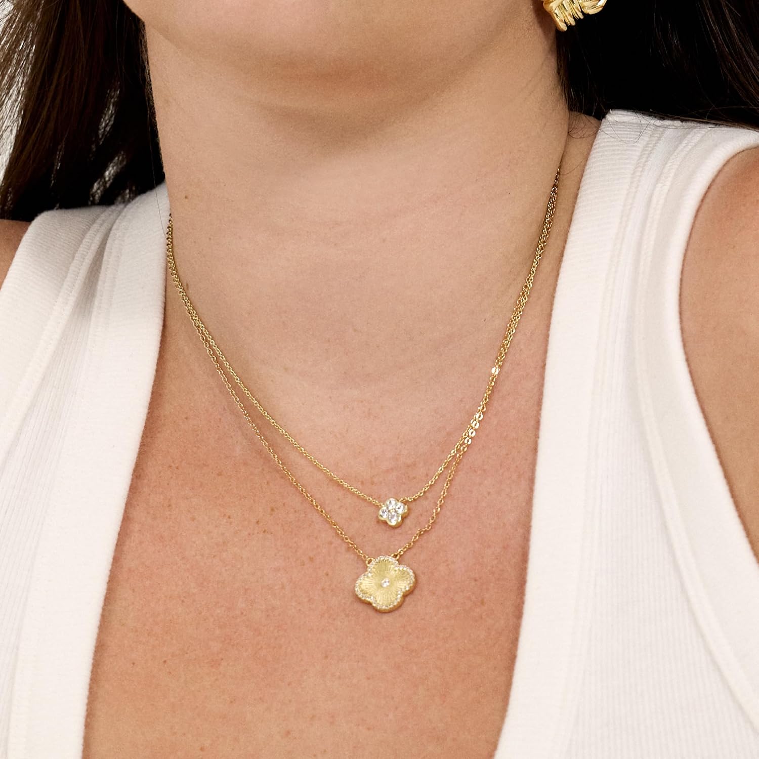 Electric Picks Clover Necklace – Women’s Versatile 14kt Gold Plated Necklace, Lucky Icon Design, Everyday Jewelry, Suitable for Layering, Classic Look for Daily or Casual Wear Use Accessories - Image 4