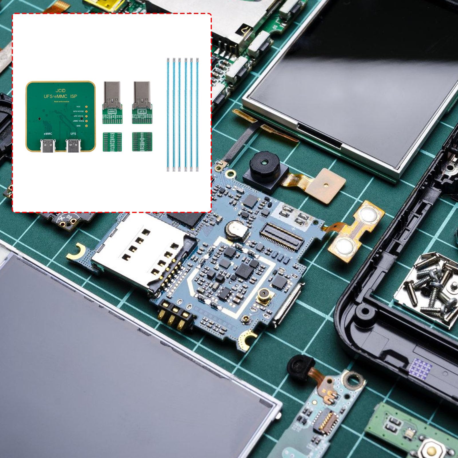 Nand Programmer - Juego completo de accesorios de conexión para disco duro con fácil configuración de teléfono y reparación intermitente, lector de disco duro móvil