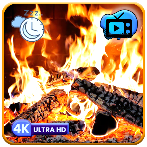 Gemütliche Feuerstelle - knisterndes Kaminfeuer-Ambiente in atemberaubendem hd mit Kaminschlafgeräuschen