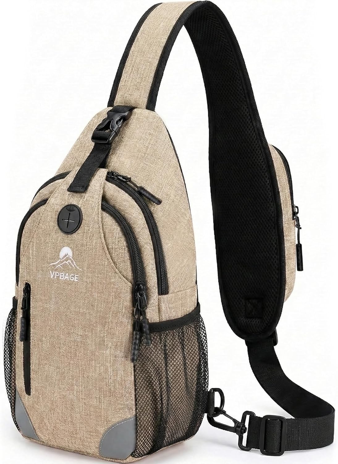 Sling Backpack for Women & Men, Crossbody Travel Bag with Water Bottle Holders, 17 Pockets, Quick-Access Phone Pocket, Hidden Security Pocket, Fits 11" Tablet, for Daily Carry, Travel, Theme Parks