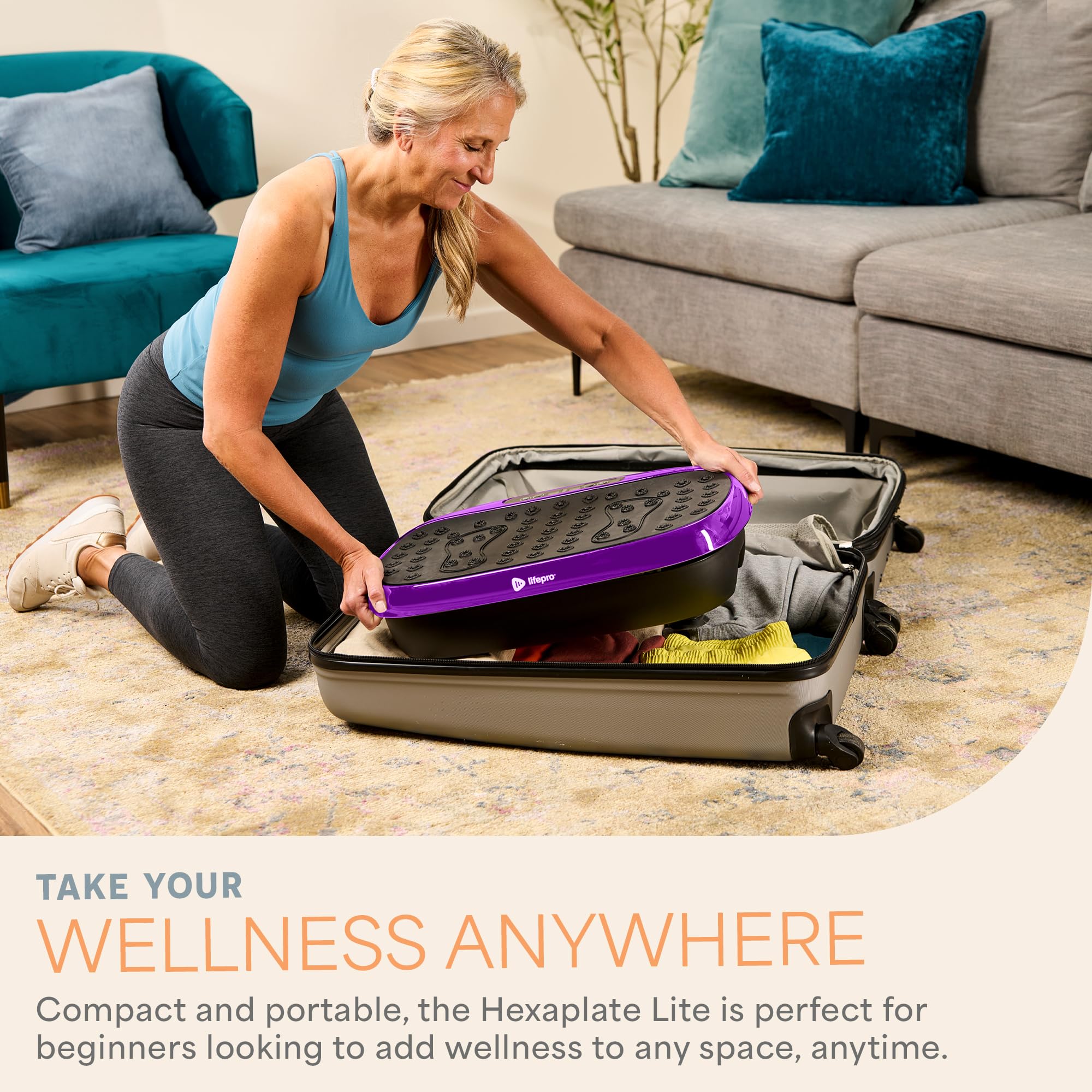 LifePro Hexaplate Lite Plateforme Vibrante pour Drainage Lymphatique avec Télécommande, Écran LED, 99 Niveaux de Vitesse, Moteur Silencieux de 200 W