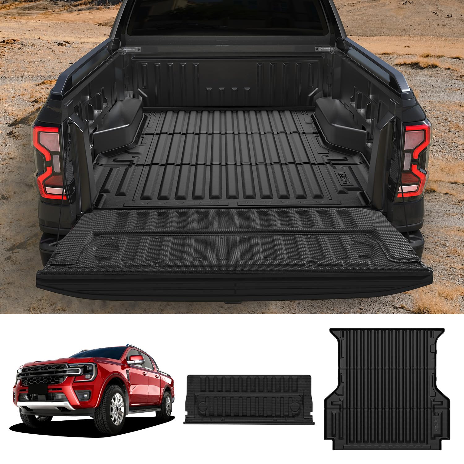 Amazon.com: LASFIT Truck Bed Mat + Tailgate Cover for Ford Ranger