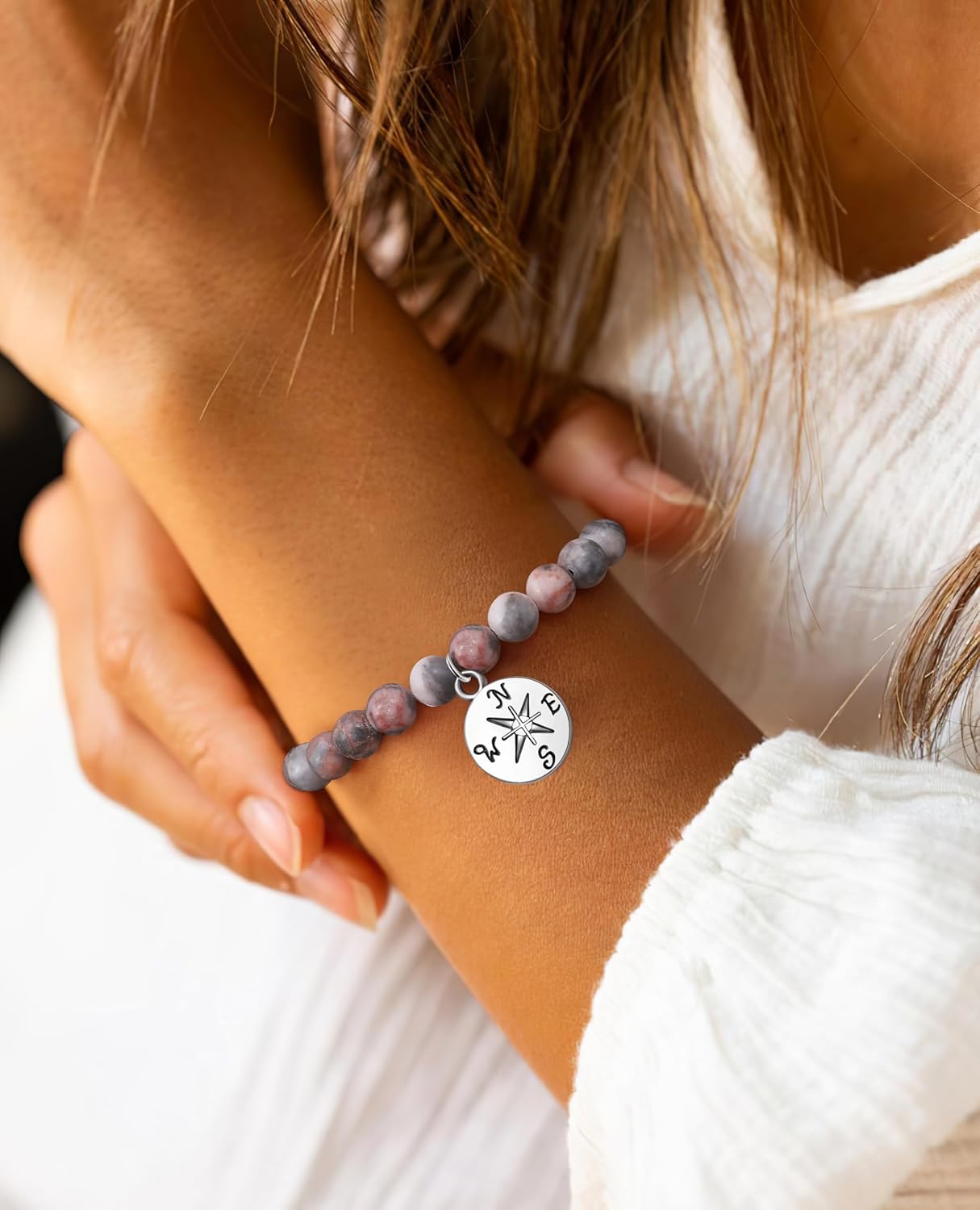 MFTRADING Graduation Bracelet for Her Him Class of 2026 Graduation Gifts Inspirational College High School Compass Bracelet for Women Men