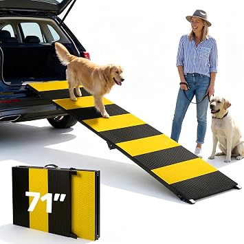Heeyoo 71 Extra Long Folding Dog Ramp for SUV, Heavy Duty Pet Ramp