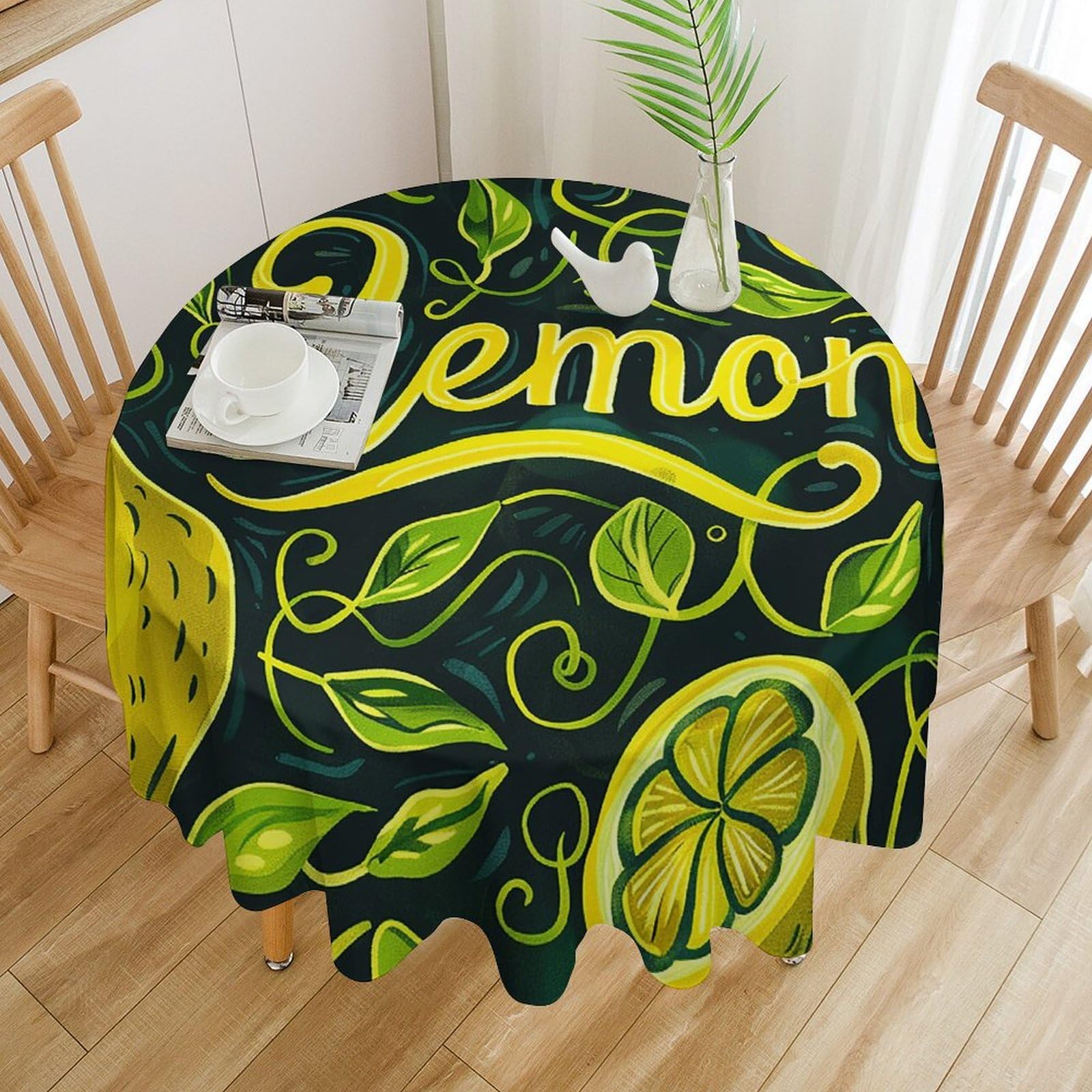 Nappe de table ronde pour terrasse et repas de fête au jardin