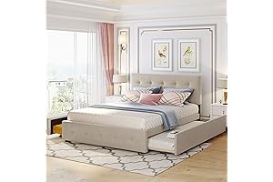 Upholstered Queen Bed with Trundle and 2 Drawers: Stylish and Functional for Every Bedroom