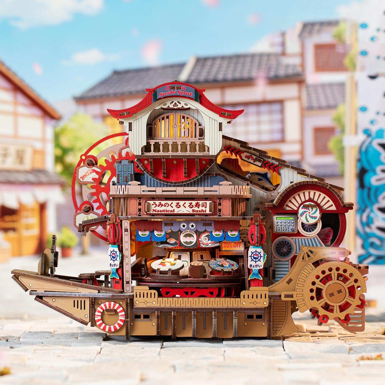 Kit Fai da Te per casa delle Bambole in Miniatura, Kit per Costruire Barche di Sushi, Ornamenti, Mini di Diorama per Ragazzi, Famiglie, Bambini e