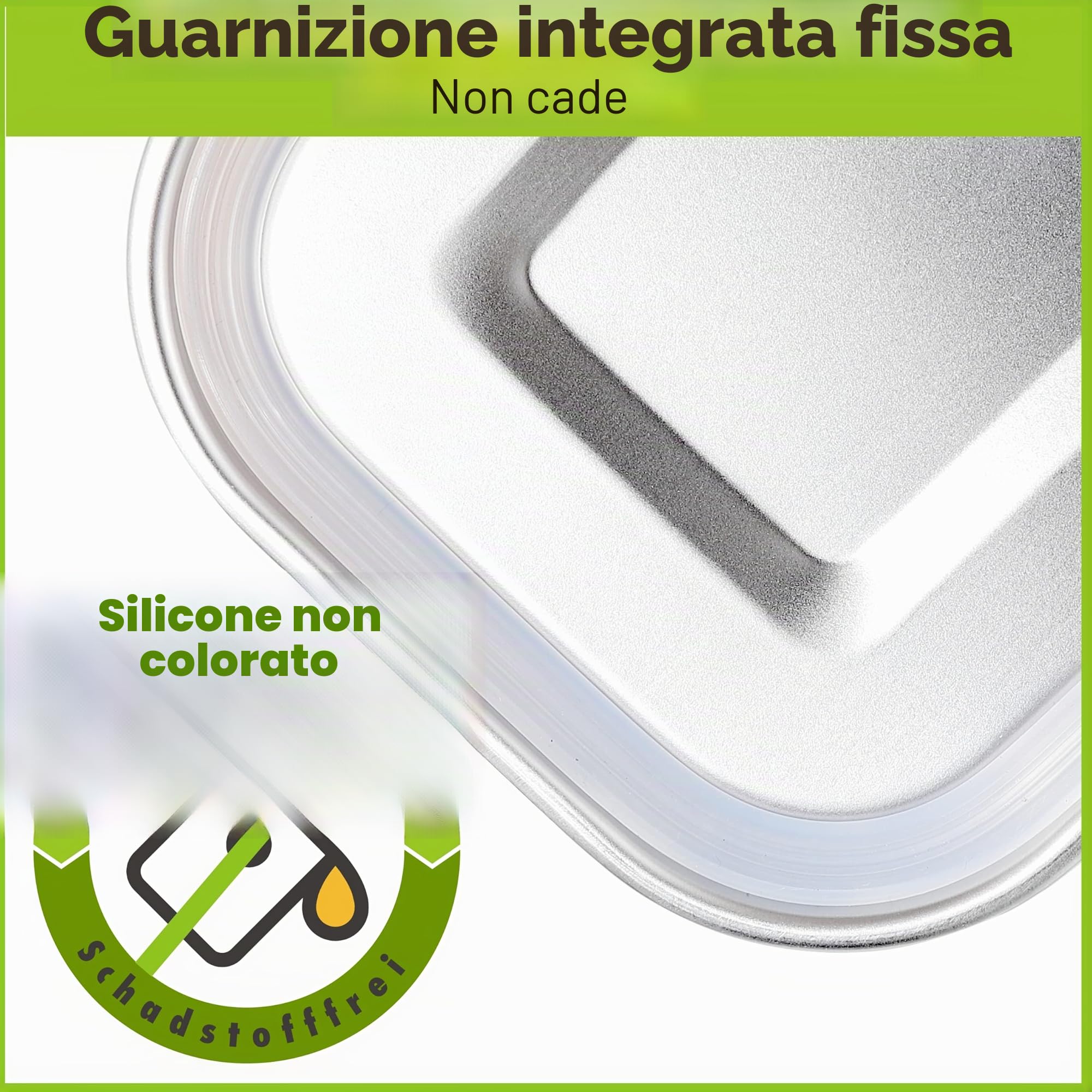immer Set Lunch Box in Acciaio Inox SafeLock 800 ml + 1600 ml – porta pranzo ermetico, senza plastica e BPA free, acciaio inox alimentare 18/8, lunch box sostenibile per casa, ufficio e viaggio