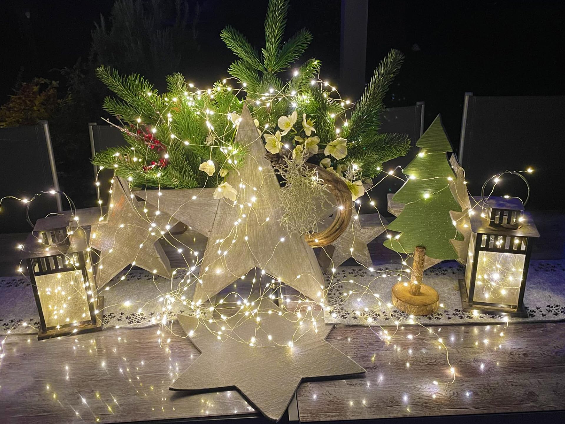 Arnusa Guirnalda luminosa LED XXL con 1440 LED, 45 hilos, luces de Navidad para decoración.