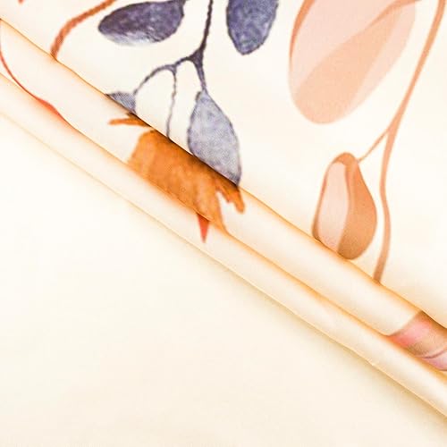 Miniatura 6 de EOBTAIN Cortina de ducha de hojas de plantas de otoño para baño, cortinas de ducha de tela beige con hojas de arce naranja y limón sobre tela beige