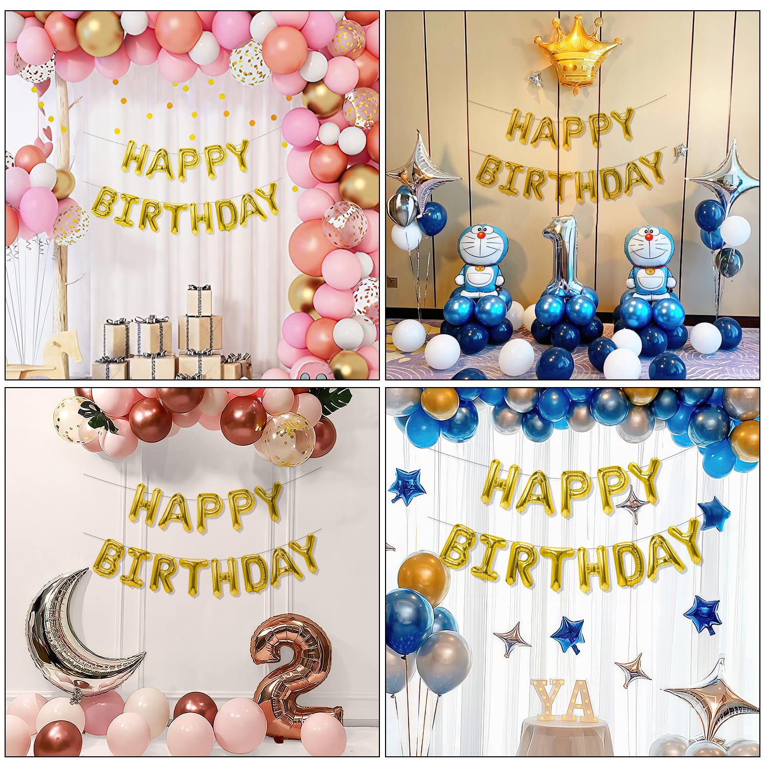 Happy Birthday Ballon-Banner – 40,6 Cm, Mylar-Folie, 13 Buchstaben, Wiederverwendbar