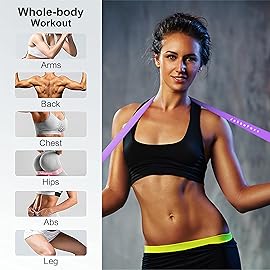 Resistance Loop Exercise Bands, Resistance Bands Exercise Bands for Home Fitness, Stretching, Strength Training, Physical Therapy,Elastic Workout Bands for Women Men Kids, Set of 5 (Purples)