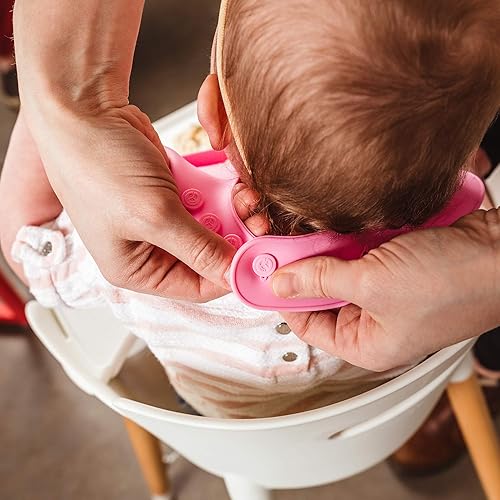Vista 7 de WeeSprout Baberos de silicona impermeables (juego de 2) Bolsillo para atrapar alimentos