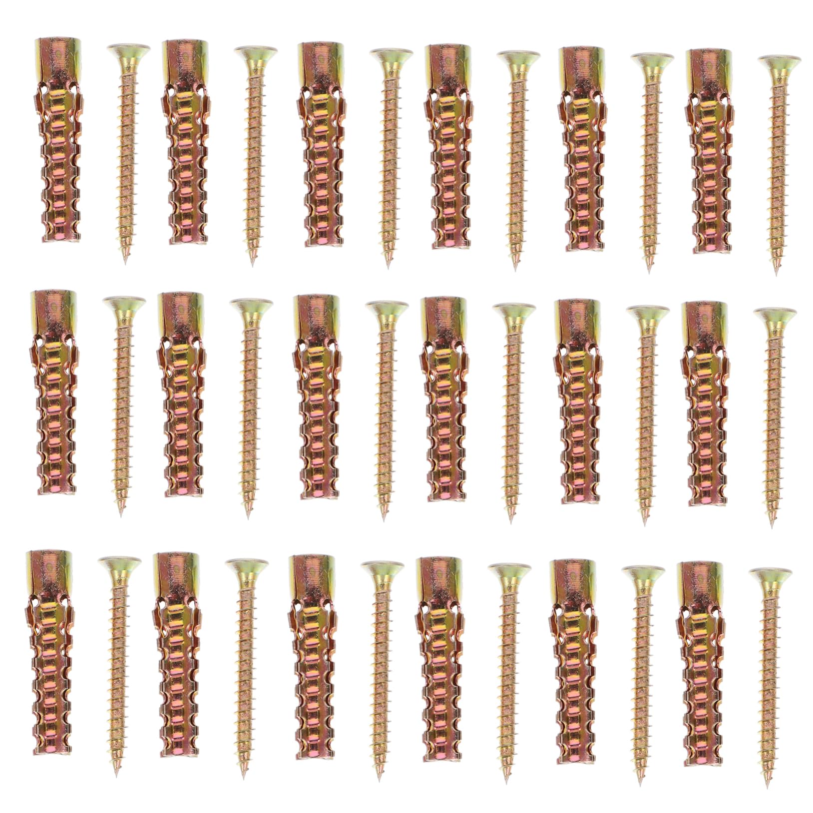 NAMOARLY 40pcs Expansion Screws Drywall Anchors Kit Spiral Thread for Drywall Plaster Concrete Walls Random Color