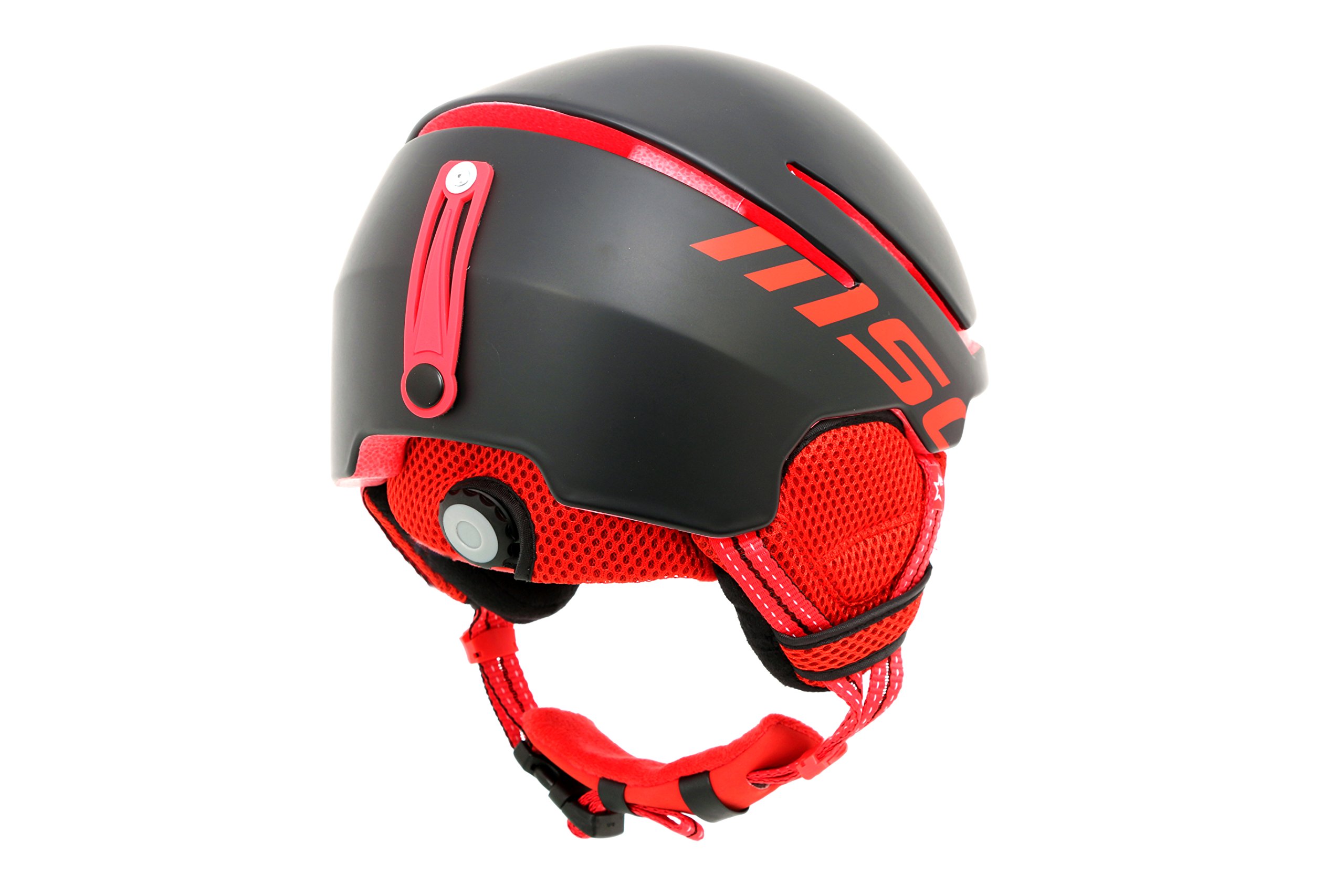 MSC Bikes SNOW118MLBKRD Casco da Snow/Sci, Nero/Rosso, M/L