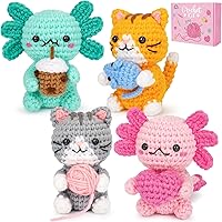 Vista 9 de Kit de ganchillo para principiantes – Kit de inicio de ganchillo de 4 piezas con tutoriales en video paso a paso, para adultos – Elefante, ratón
