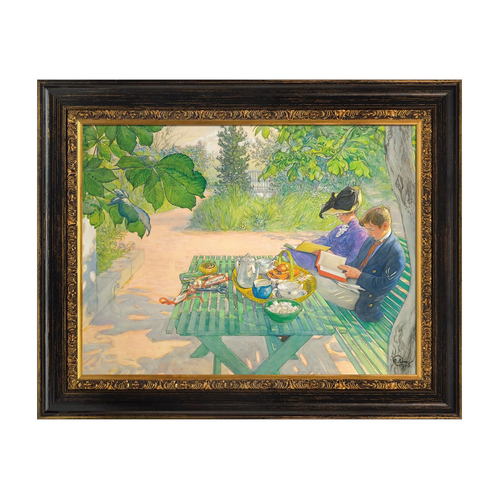 FOLKOR 12x16 Frame for Vintage Canvas Oil Paintings, Black and Gold Wood Ornate Frame for Pictures Art Lover Memorial Housewarming Birthday Wedding