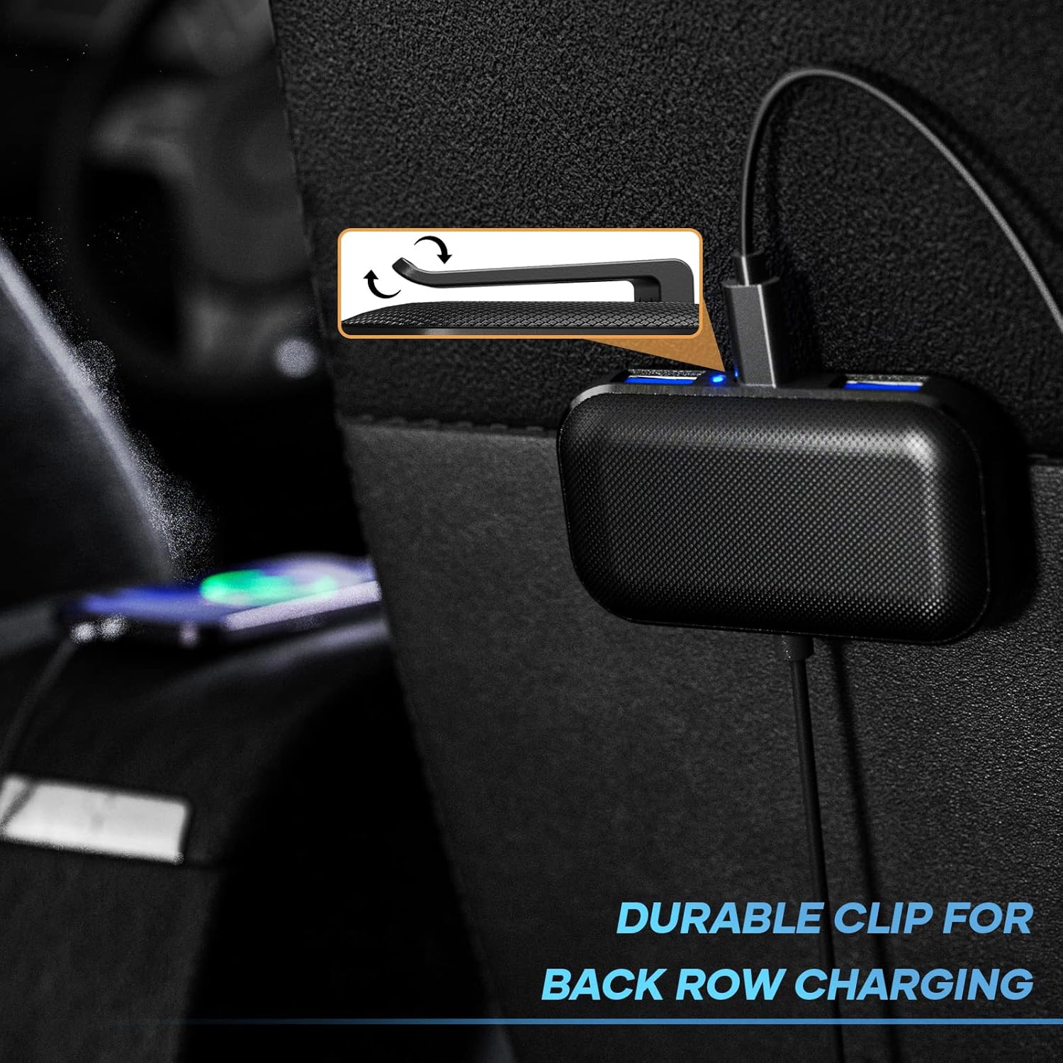 LENCENT 5 Multi Ports Type C Car Charger, 31W USB C Charger Adapter, Compatible for Samsung, iPhone, iPad, Voltage Detection, Multiple Cigarette Lighter Adapter with 5FT Cable for Back Seat Charging - Image 5