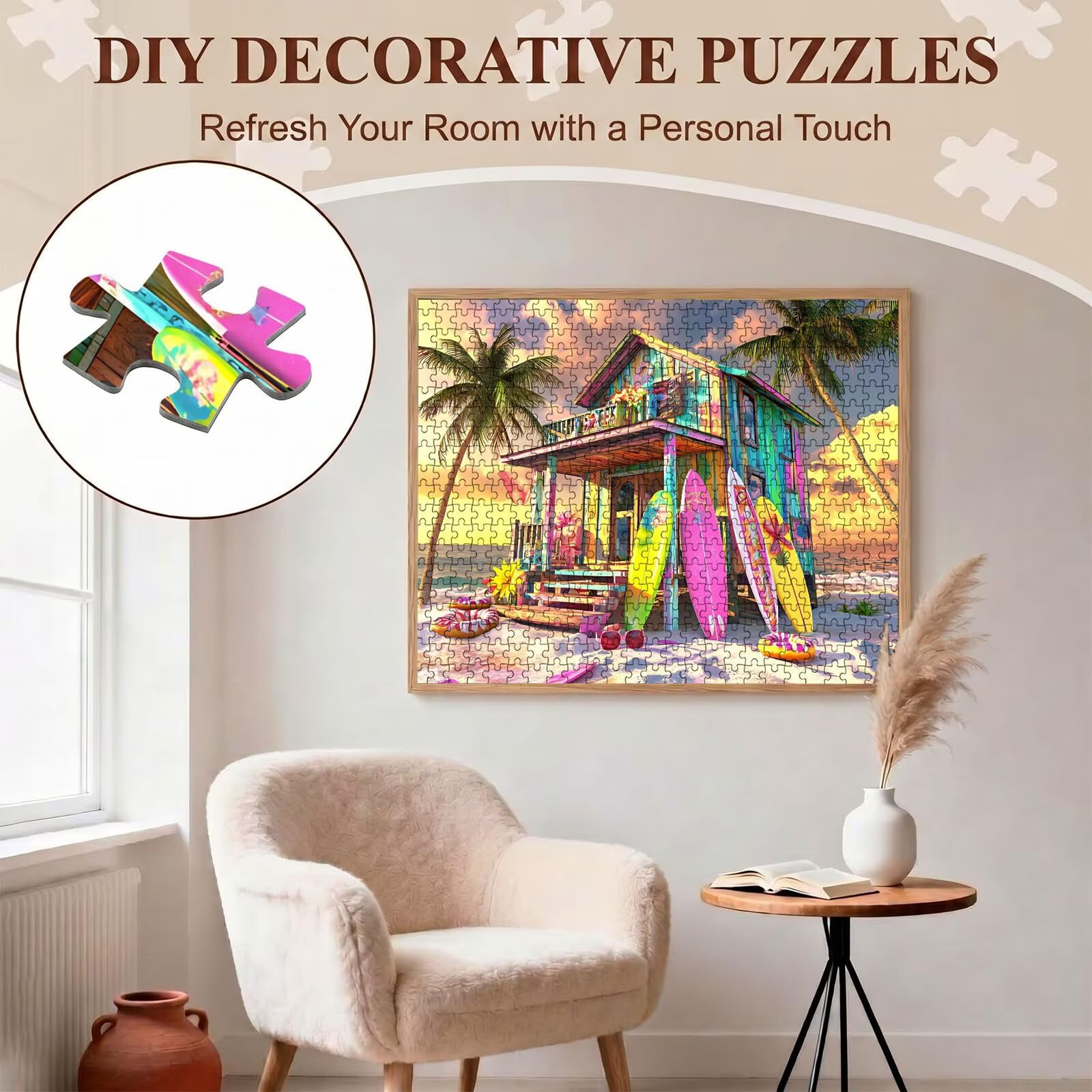 Playa navegar Puzzle de 1500 Piezas, Juego de Mesa Familiar de Madera - Rompecabezas Adultos para Toda La Familia, Rompecabezas Educativo DIY y Antiestrés - con Mapa de Referencia, 87 x 57 cm f0-260