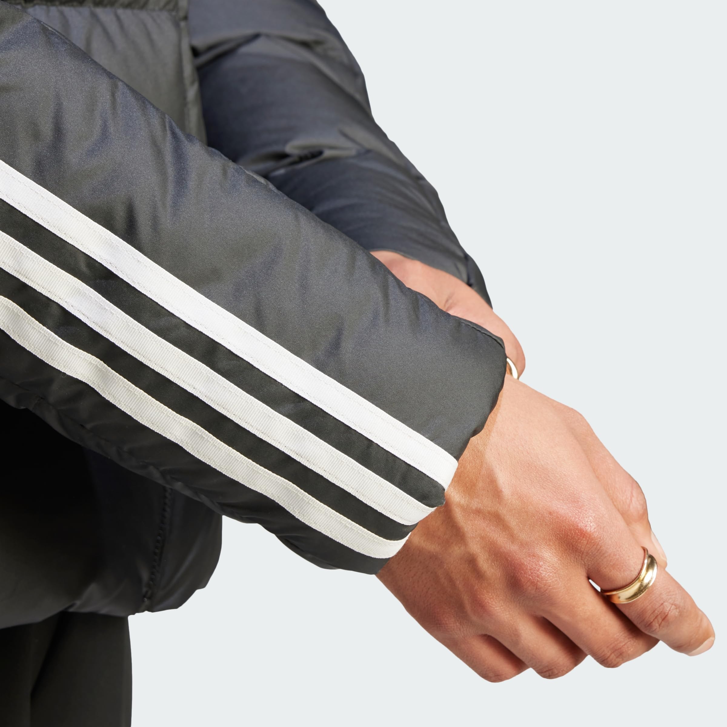 adidas Essentials Midweight Down Hooded Stripes Jacket Piumino Uomo (Pacco da 1)