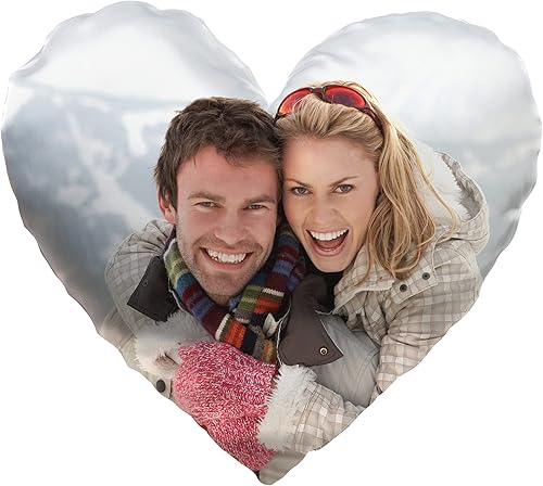 Miniatura 8 de Funda de almohada personalizada con fotos de corazón almohada de foto de pareja con cualquier imagen 16 x 16 pulgadas inserto de almohada opcional