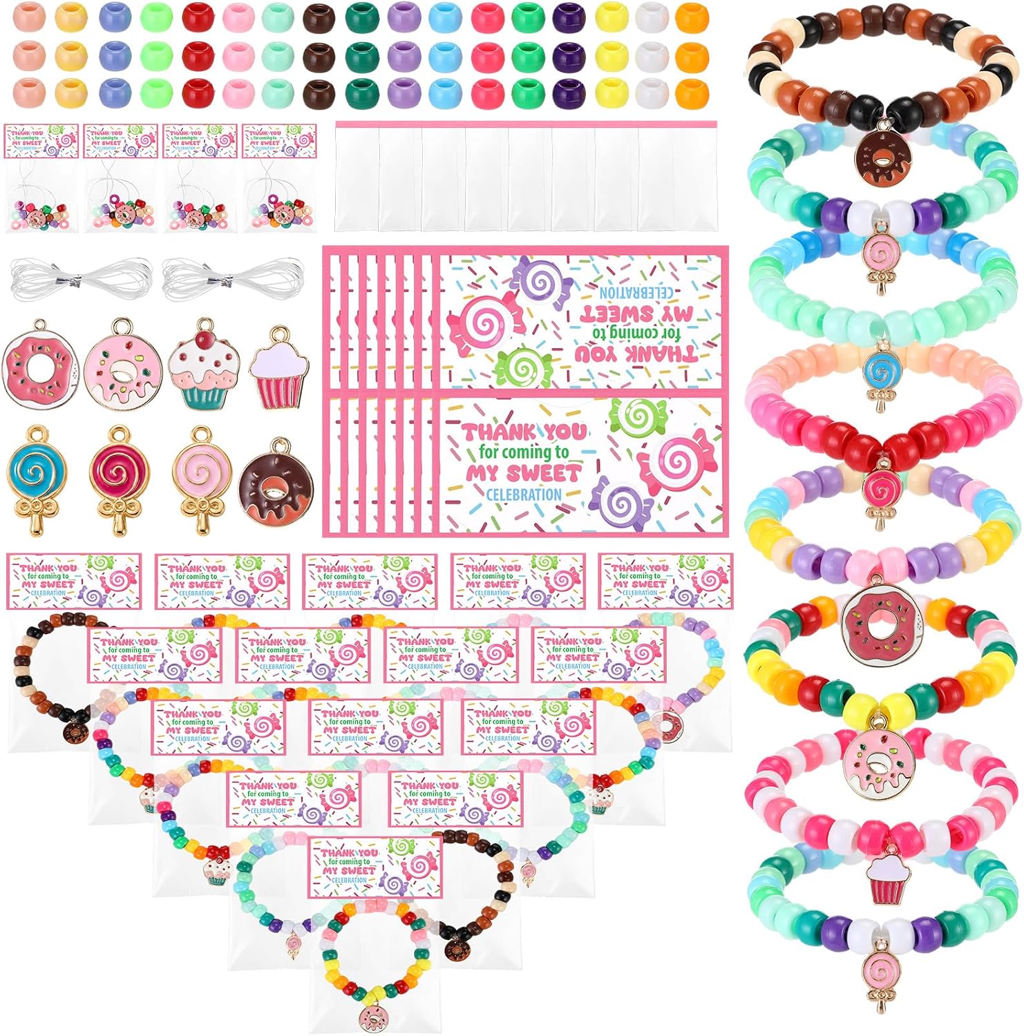Soulchen 48 Sets David and Goliath Crafts Kit Sunday School Beads Bracelets