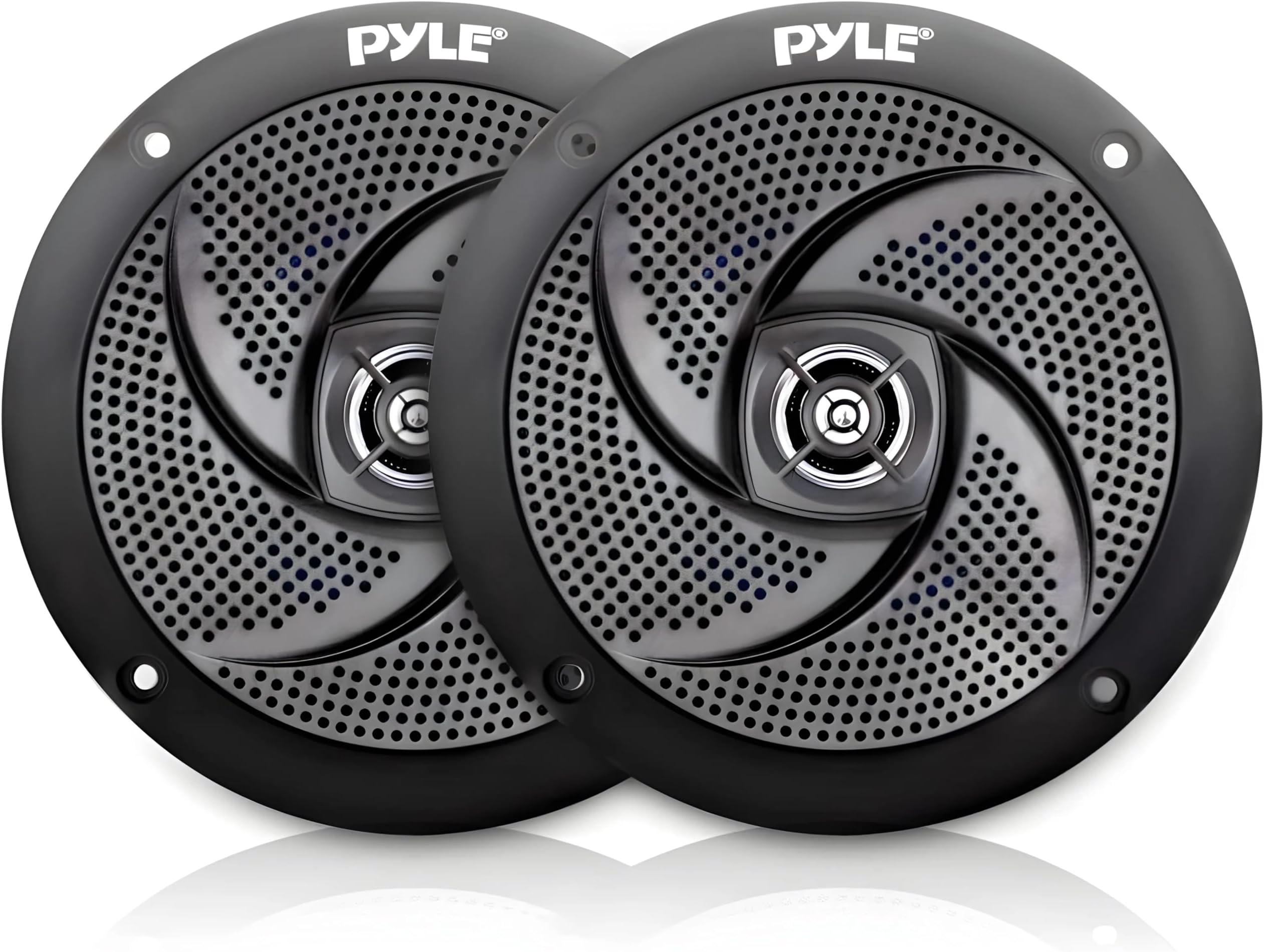 Pyle Marine Speakers Waterproof 2-Way Outdoor Audio System 13cm, 180W Power, Low-Profile Slim Design, Weather-Resistant Stereo Sound for Boat, ATV, UTV & More – Pair (Black)