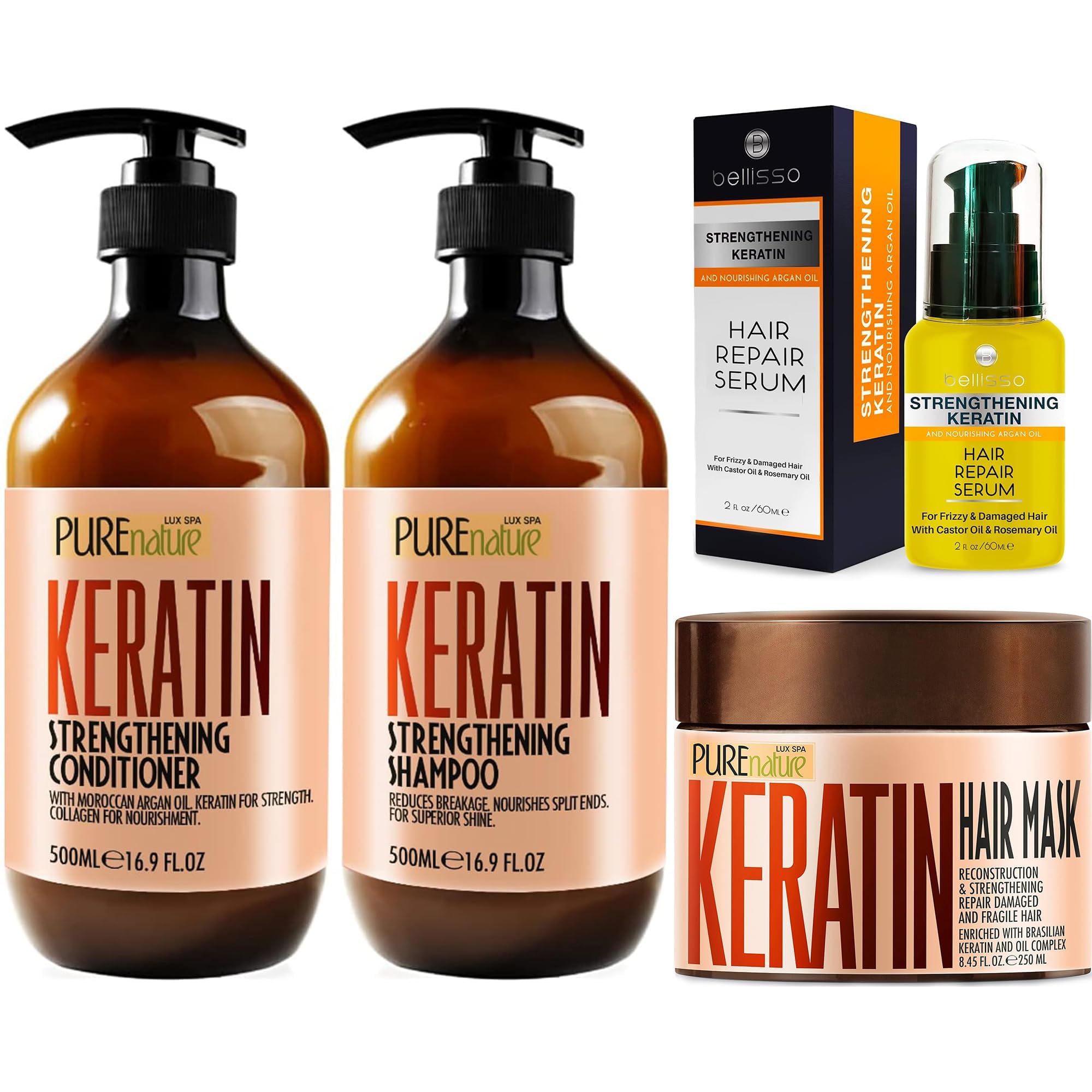 Amazon.com : Keratin Shampoo and Conditioner Set and Keratin Hair