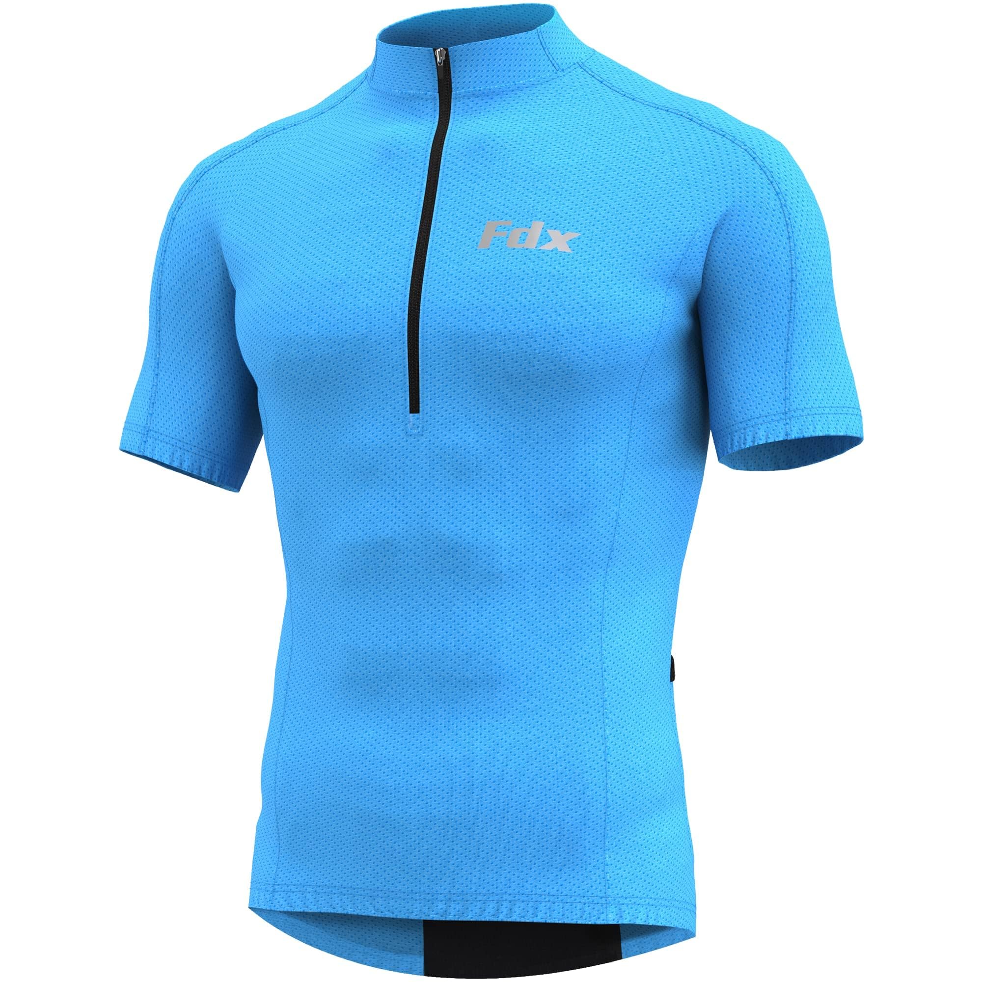 FDX Radtrikot Herren - 3 Rückentaschen Rennrad Trikot, YKK Reißverschluss Radtrikot Herren Kurzarm, UPF 50+ UV Schutz für Rennrad, Mountainbike & Touren, Atmungsaktiv & Schnelltrocknend