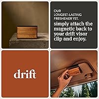 Vista 5 de Drift Ambientador de coche – El ambientador original de madera – Eliminador de olores de coche – Aroma de larga duración – Clip de metal – Aceites
