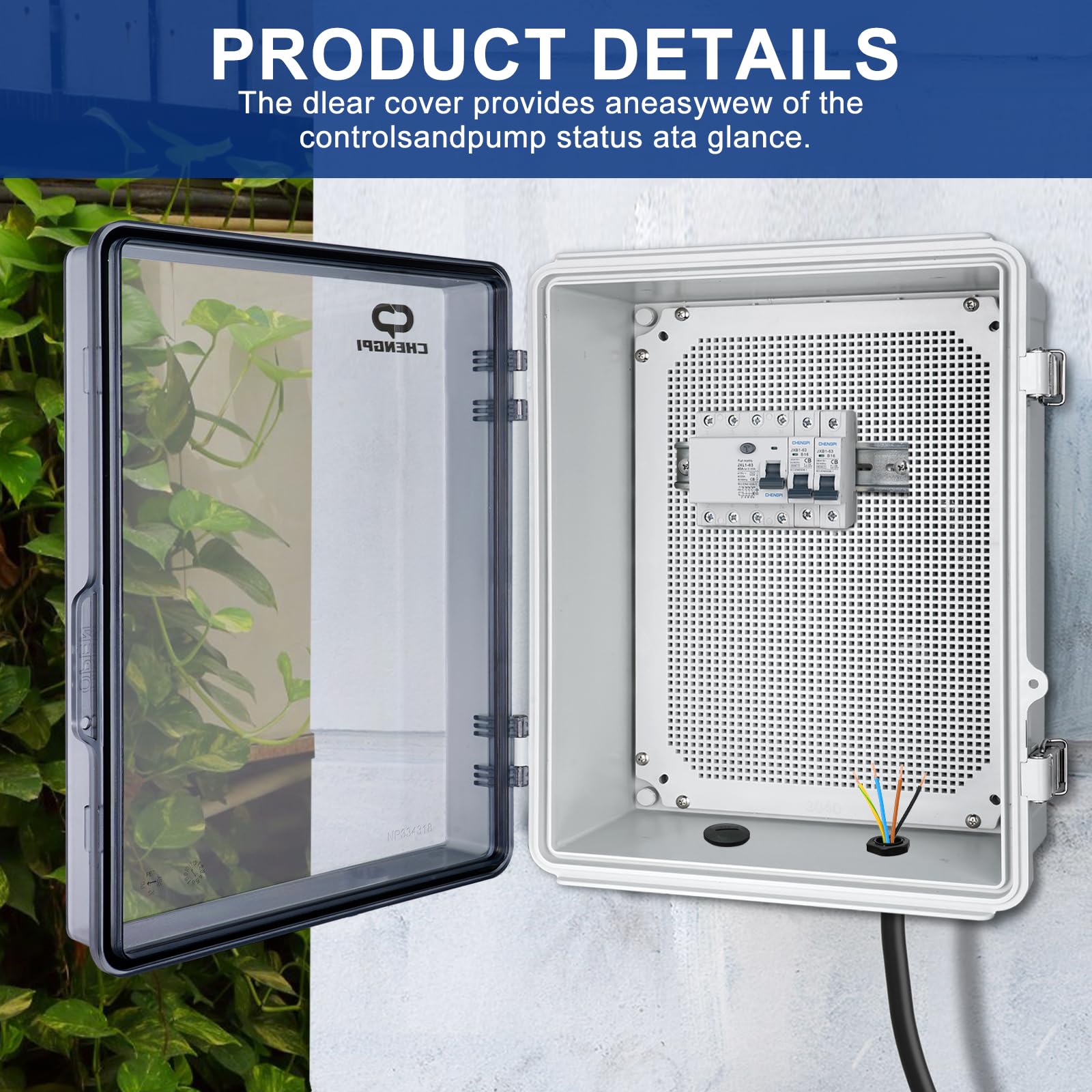 Wasserdichter Verteilerkasten für den Außenbereich,IP66 Abzweigkasten ABS Elektrisches Anschlusskästen,DIY Kunststoff Fall Verdrahtungs Schalter Box 330×430×180MM