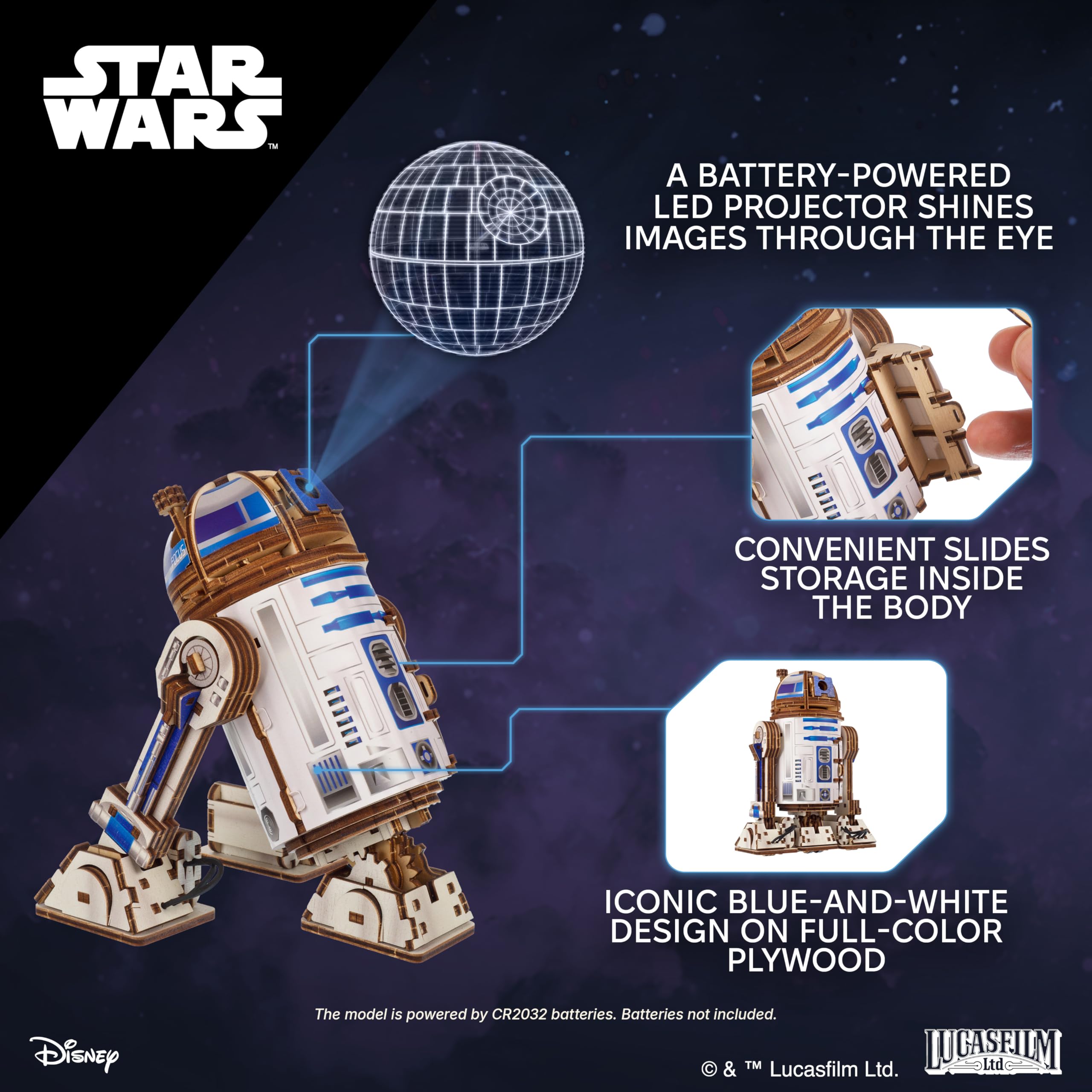 UGEARS Star Wars R2-D2 Wooden Puzzle Adult 3D - 3D Puzzle