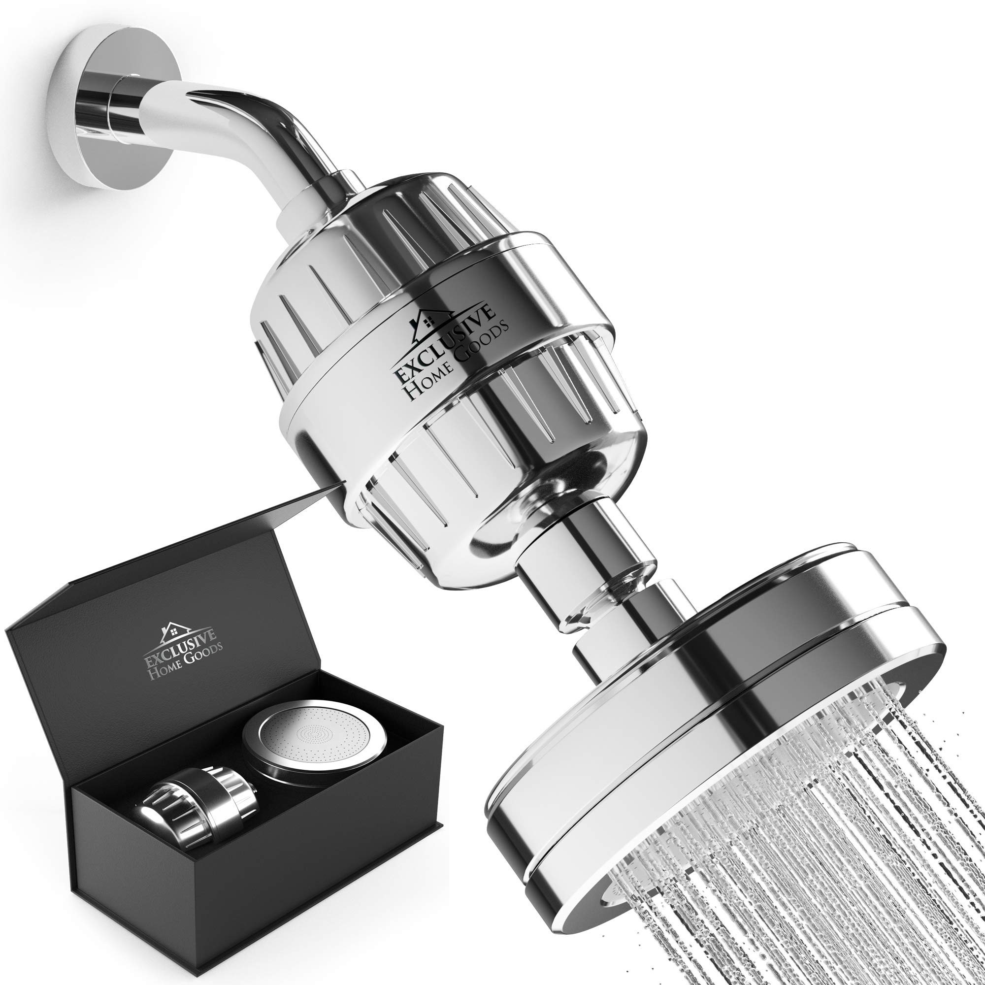 HighPressure Shower Head & 15 Stage Filtered Shower Head System Combo